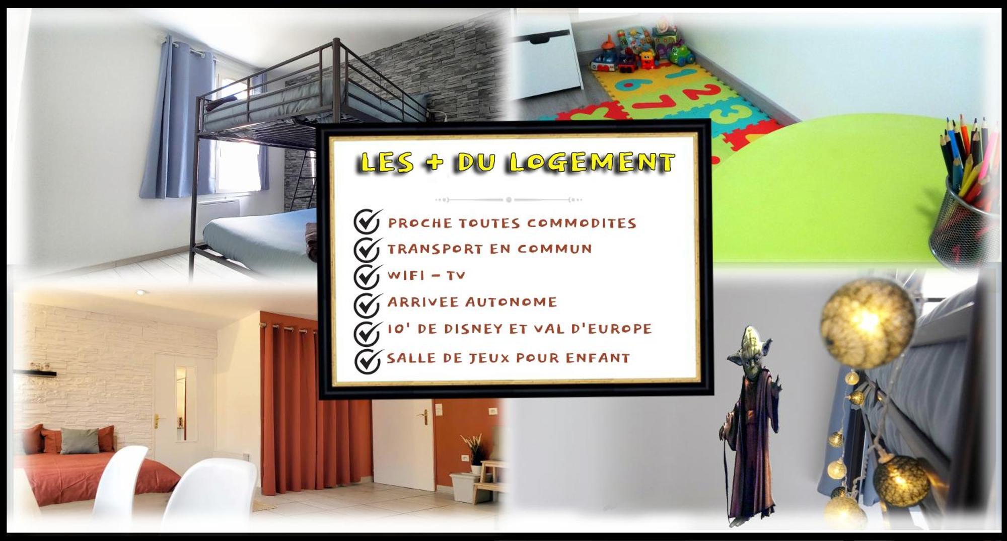 Appartement Avec Salle De Jeux Privee,10Min De Disney Transport En Commun 6 Couchages Chanteloup En Brie Ngoại thất bức ảnh